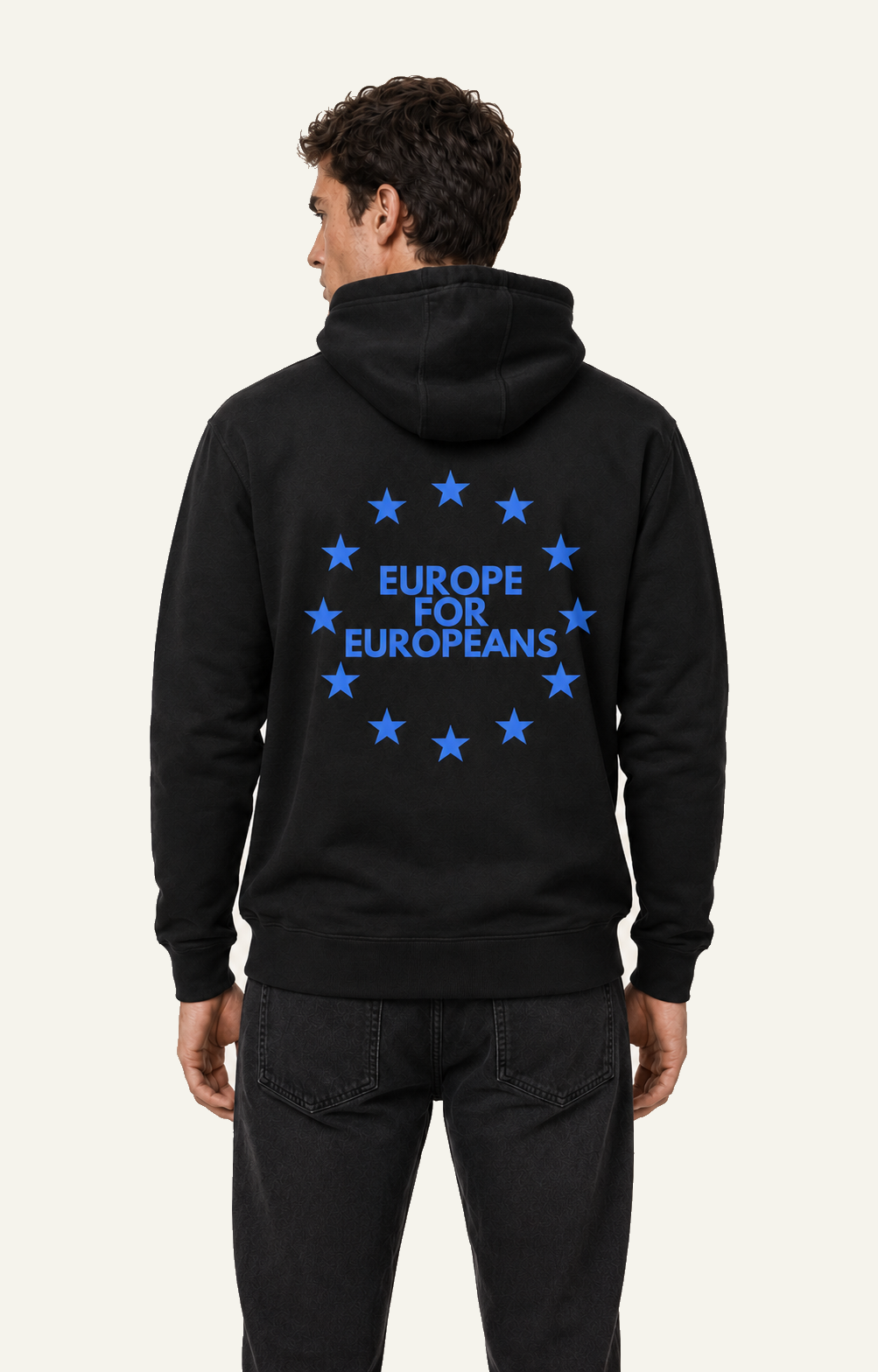 Europe for Europeans Hoodie in Black – back view